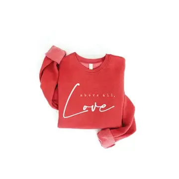 Above All Love Cranberry Crewneck