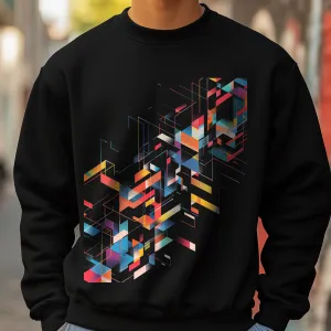 Abstract Geometric Hue Graphic Sweatshirt