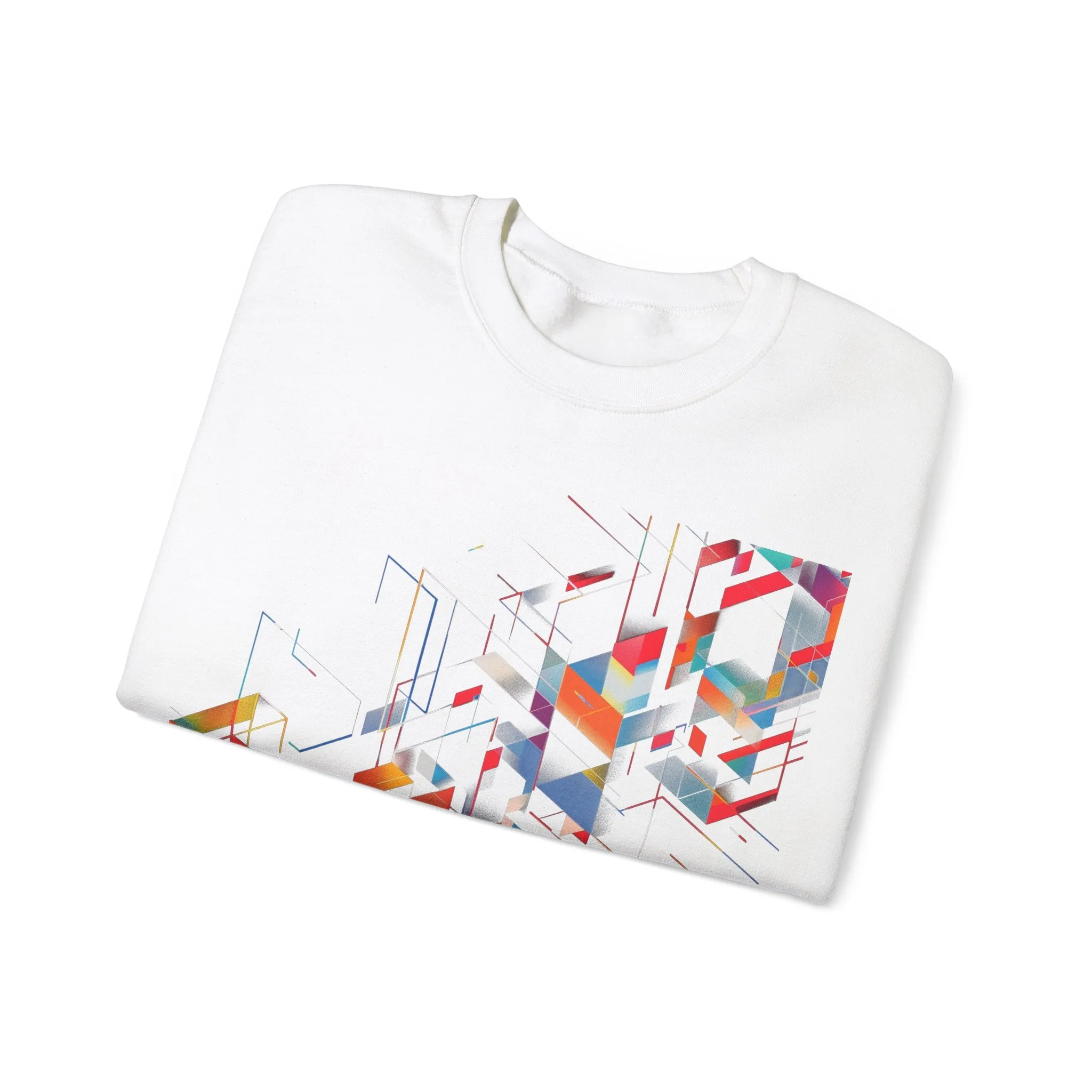 Abstract Geometric Hue Graphic Sweatshirt