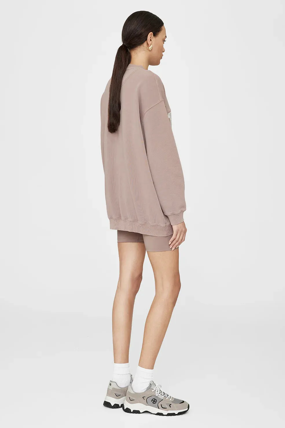 Anine Bing - Tyler Sweatshirt Satin Bing in Washed Iron