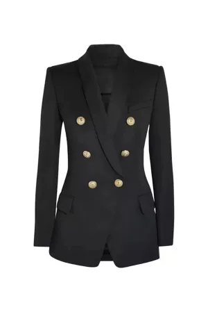 BLACK WITH GOLD BUTTON BLAZER