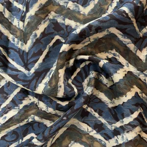 Brown Chevron Print Modal Silk Fabric 19558