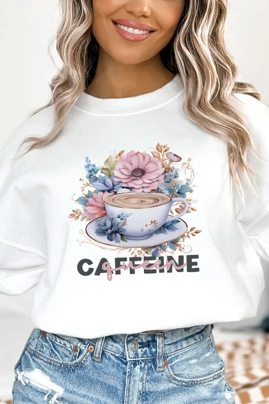 Caffeine Queen Floral Graphic Sweatshirt