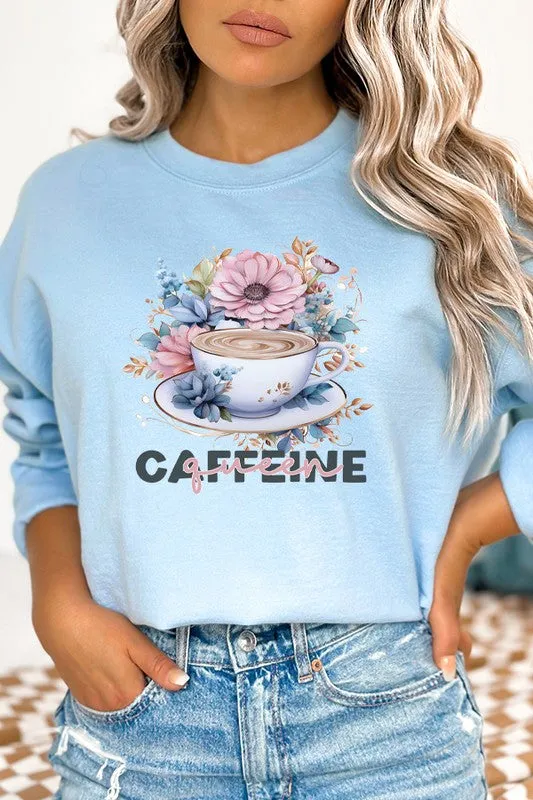 Caffeine Queen Floral Graphic Sweatshirt