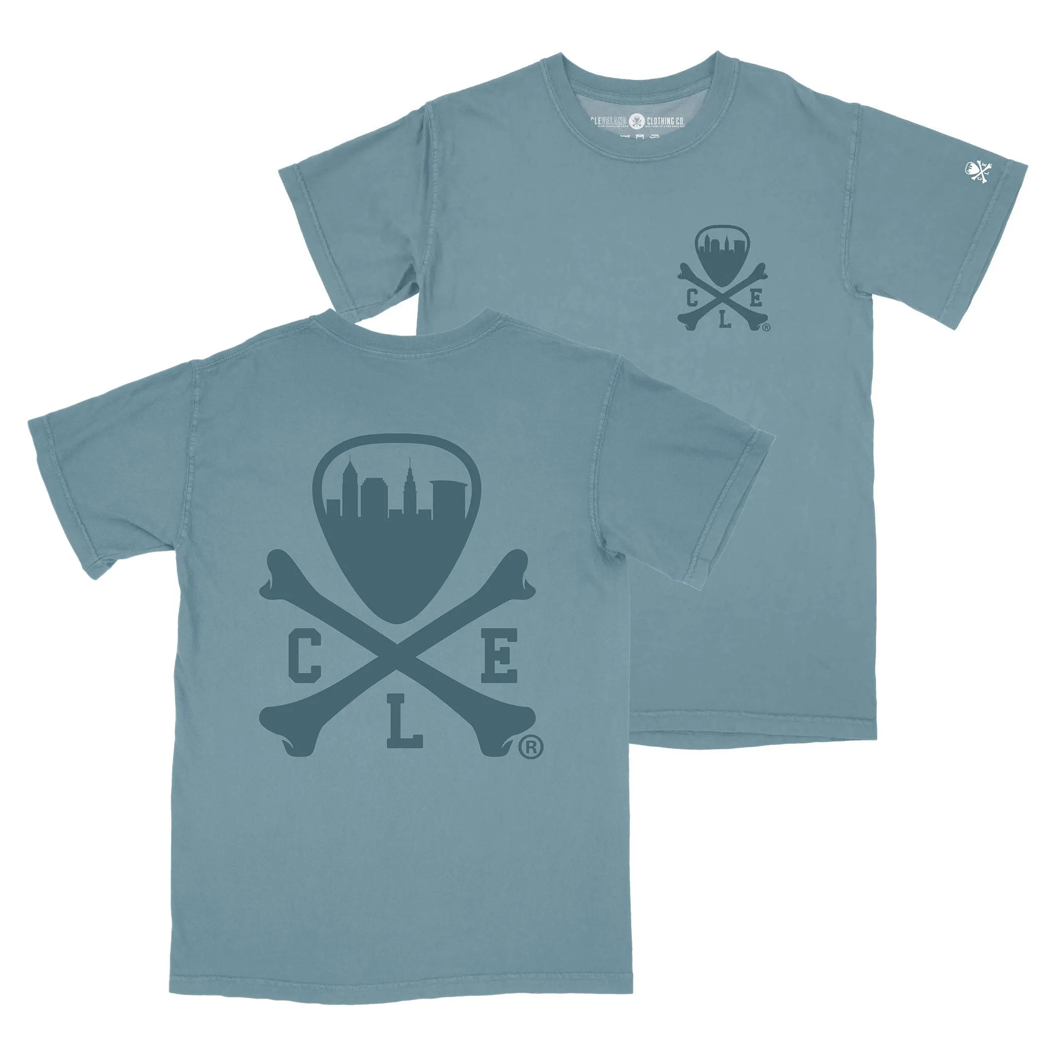 CLE Logo - Unisex Crew Tshirt - Ice Blue