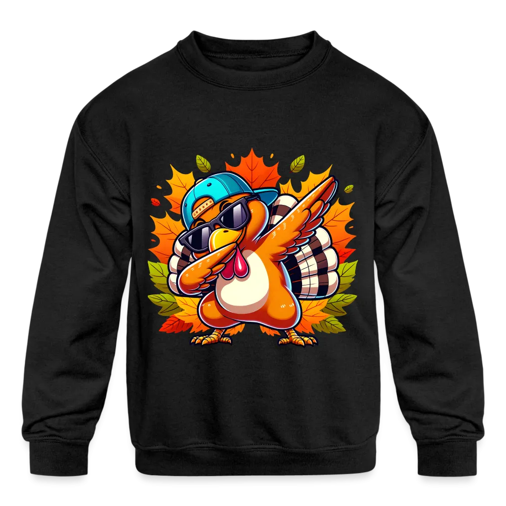 Dabbing Thanksgiving Turkey Kids' Sweatshirt