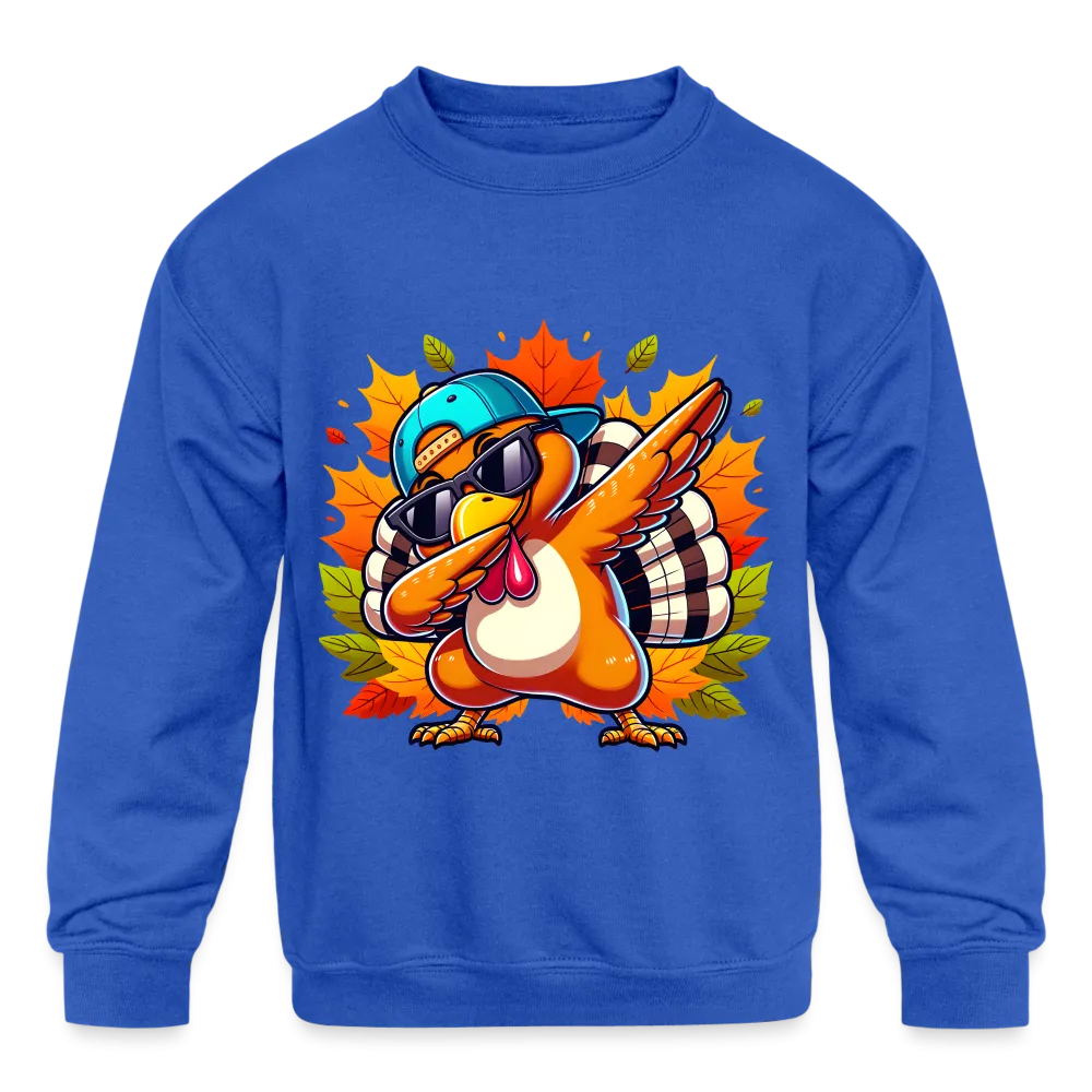 Dabbing Thanksgiving Turkey Kids' Sweatshirt