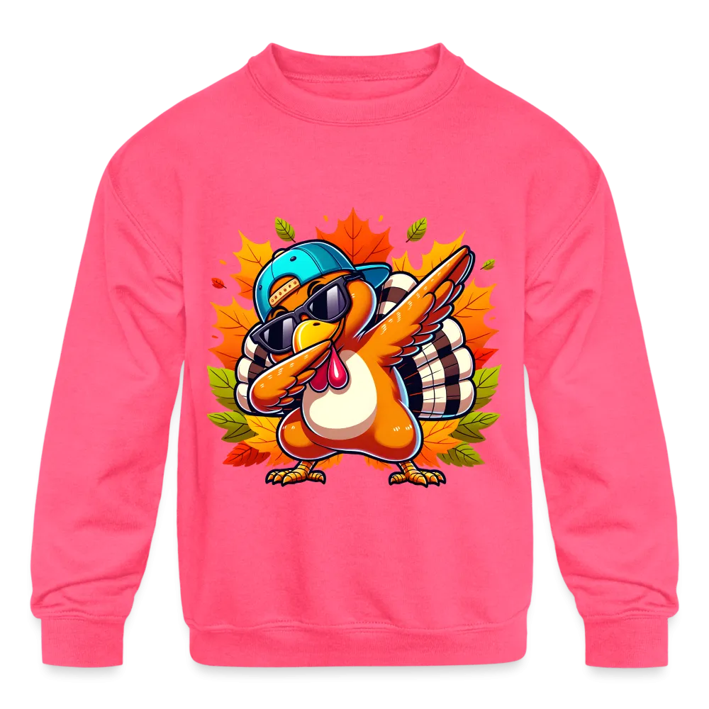 Dabbing Thanksgiving Turkey Kids' Sweatshirt