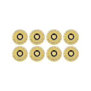 Diamond-Encrusted Lion Metal Buttons(Pack of 8 Buttons)