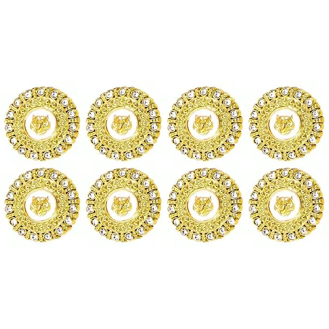 Diamond-Encrusted Lion Metal Buttons(Pack of 8 Buttons)