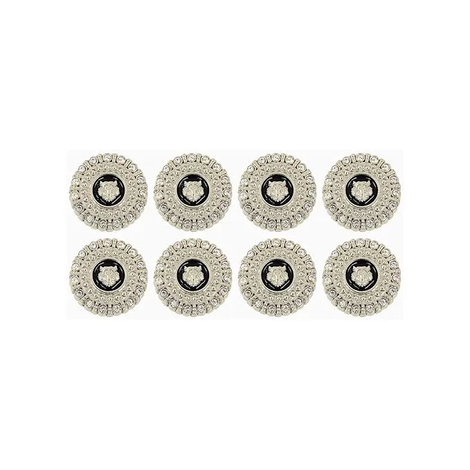 Diamond-Encrusted Lion Metal Buttons(Pack of 8 Buttons)