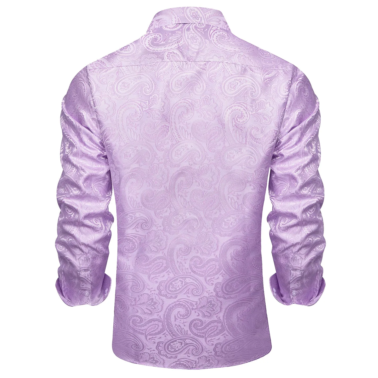 DiBanGu Dress Shirt Thistle Purple Paisley Button Down Long Sleeve Mens Business Shirt Top