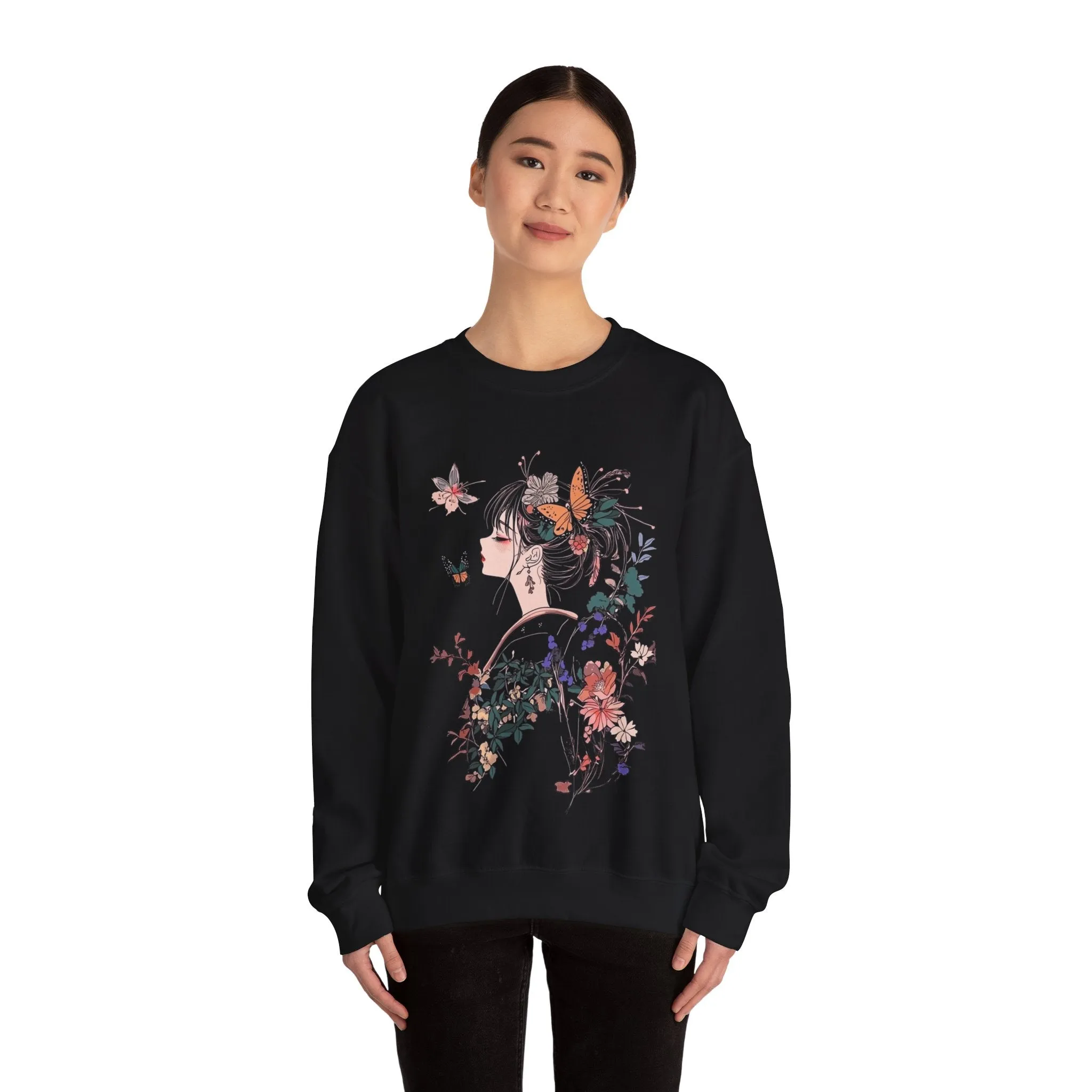 Dreamy Pose Graphic Sweatshirt