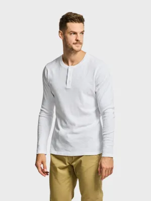 Easy Mondays LS Henley Slub White