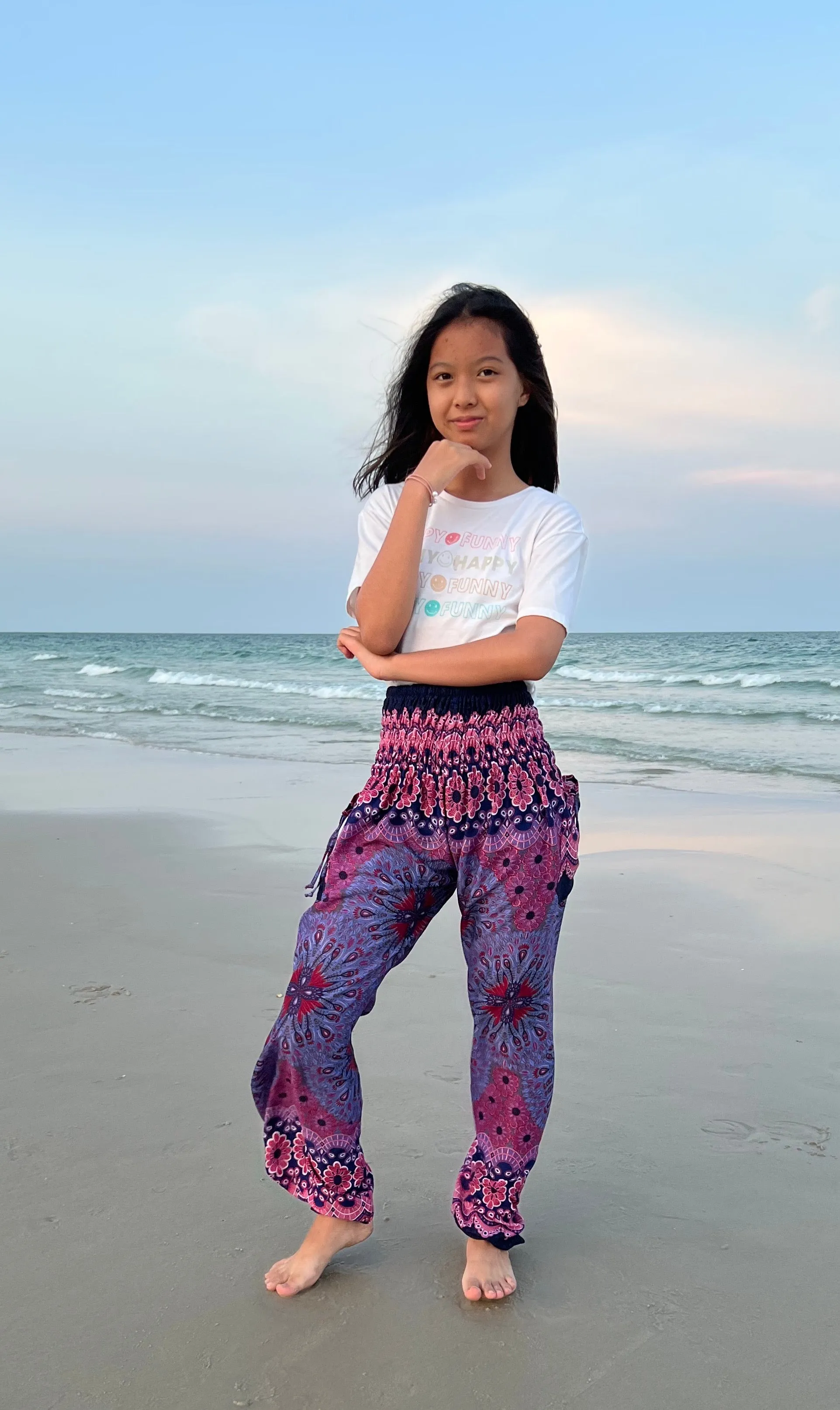 Flower Mandala Kids Boho Harem Pants