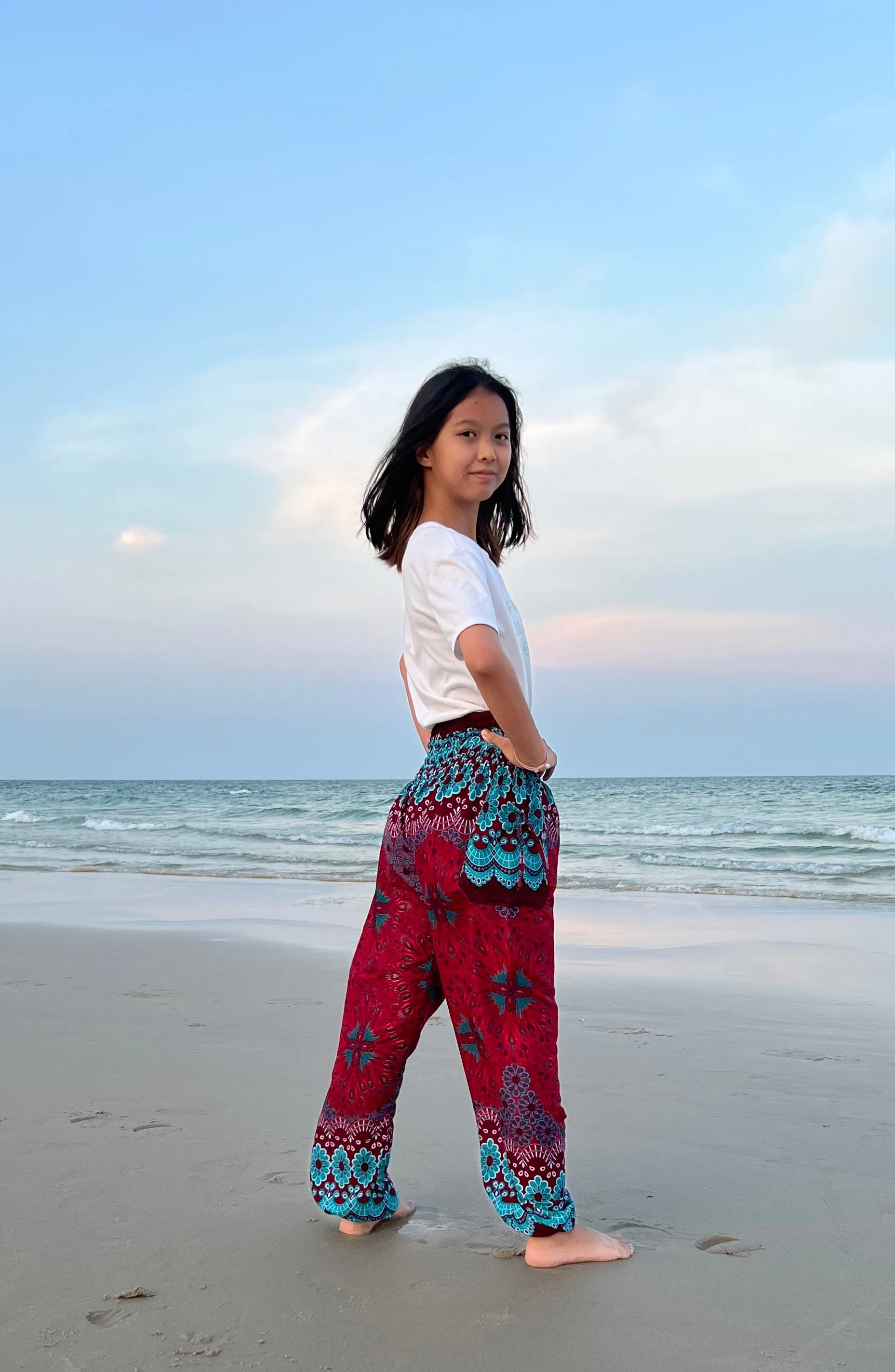 Flower Mandala Kids Boho Harem Pants