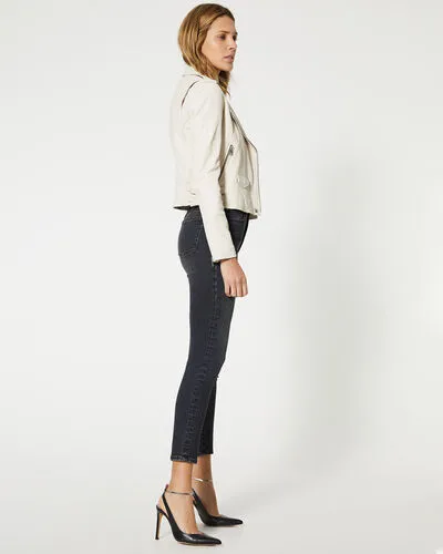 IRO - Ashville Leather Jacket in Cloudy White