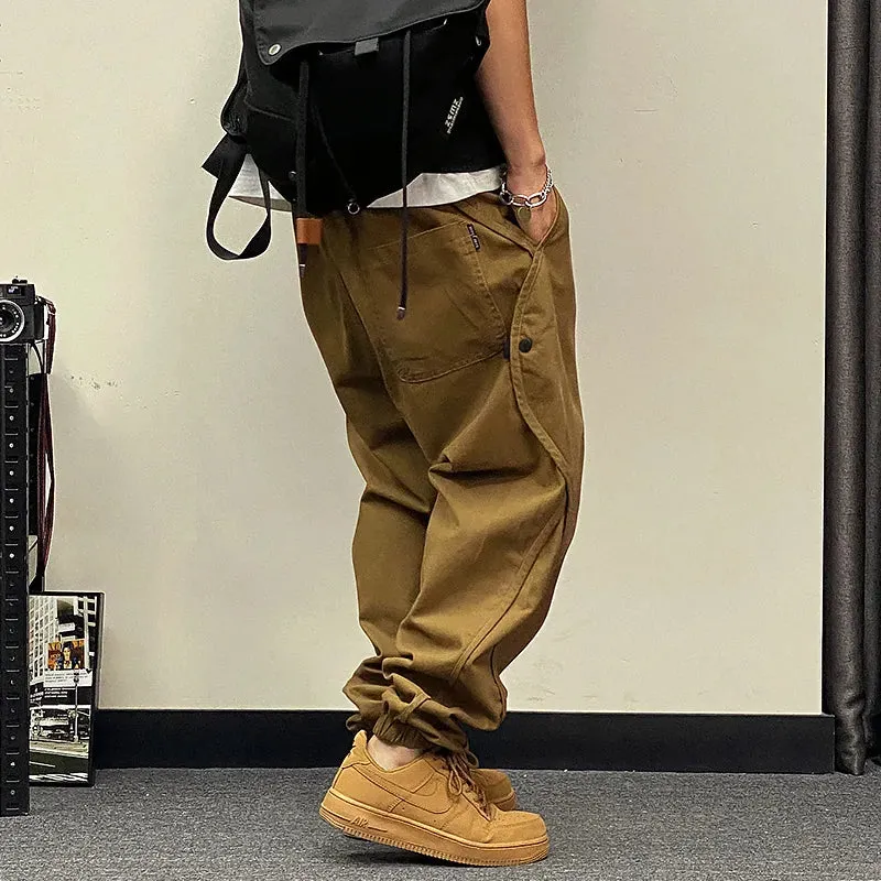 Japanese Streetwear Oversize Cargo Pants Men's Casual Joggers