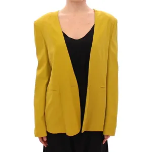 Lamberto Petri Elegant Mustard Silk Blend Jacket