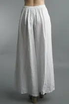 Linen Palazzo Pants with Button Accents