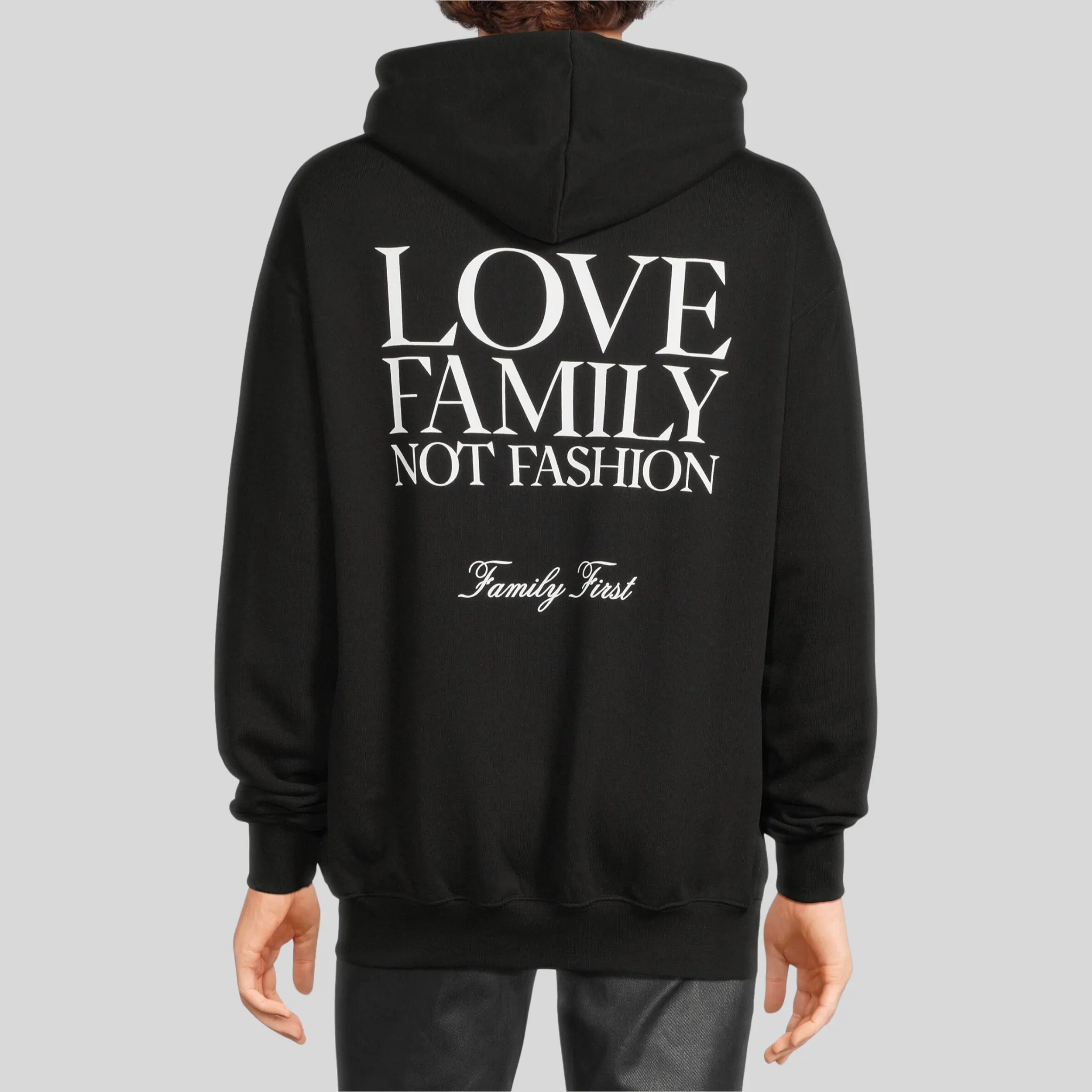 Love Family Not Fashion Hoodie - Black