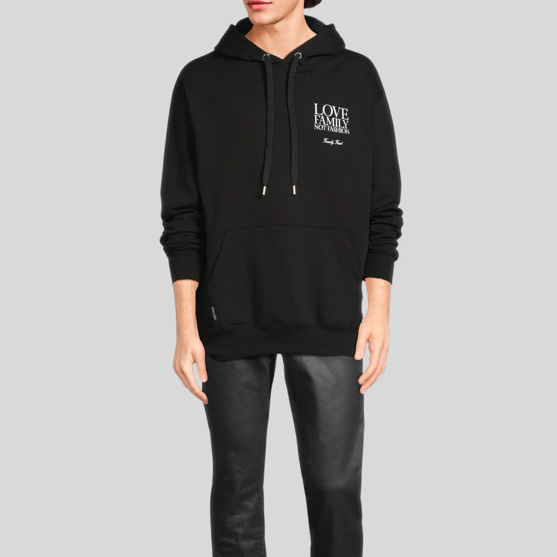 Love Family Not Fashion Hoodie - Black