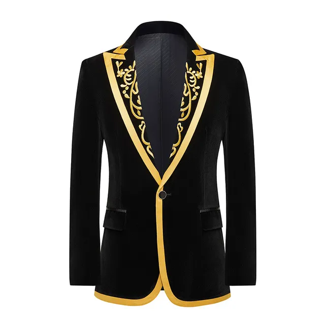 Luxury Floral Embroidery Men Blazer