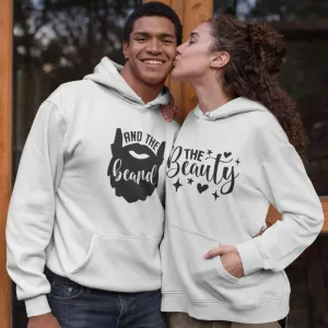 Matching Set: Beauty & Beard Hoodie & T-shirt | Fun Gift for Couples