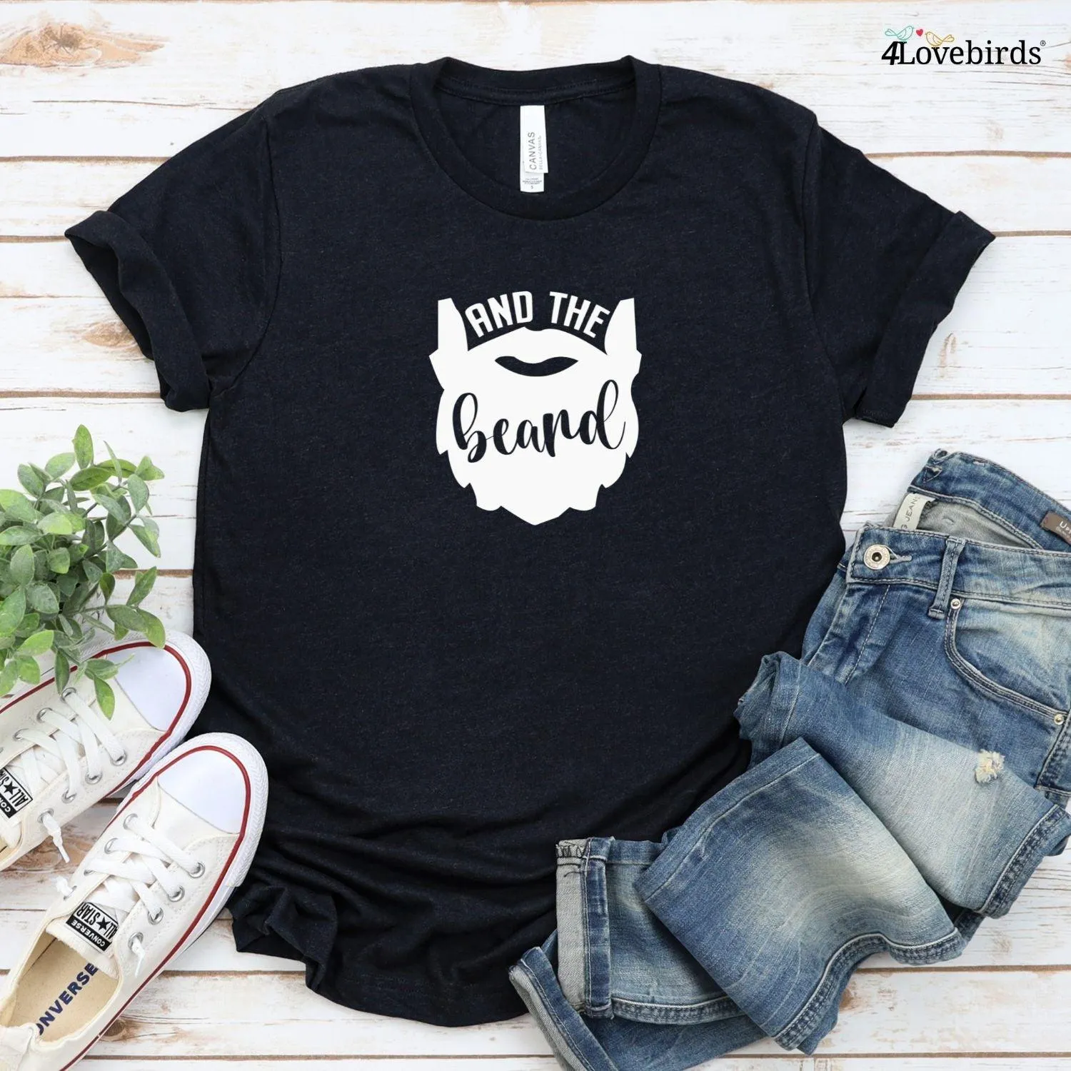 Matching Set: Beauty & Beard Hoodie & T-shirt | Fun Gift for Couples