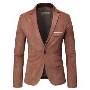 Men's Casual Corduroy Slim Fit Single-Button Blazer | Ideal for All Seasons