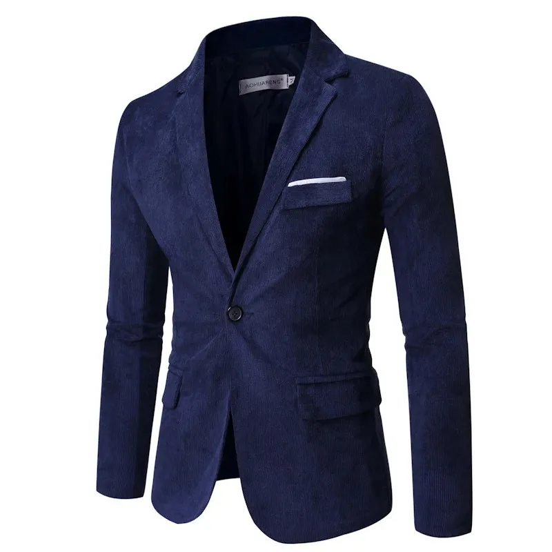 Men's Casual Corduroy Slim Fit Single-Button Blazer | Ideal for All Seasons