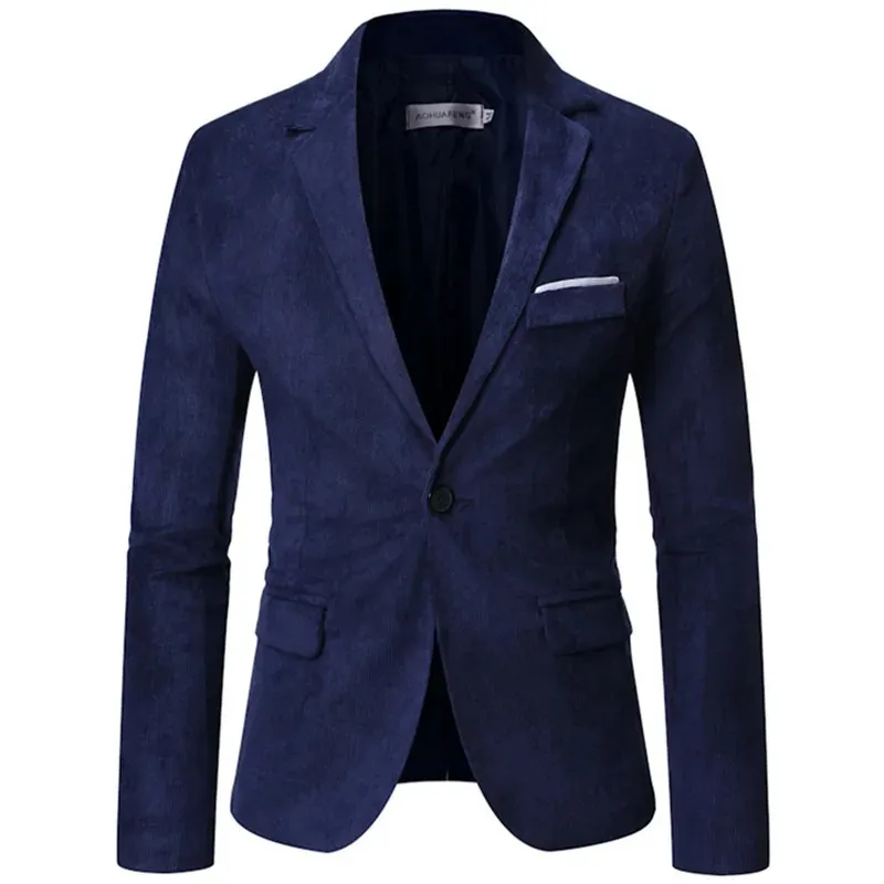 Men's Casual Corduroy Slim Fit Single-Button Blazer | Ideal for All Seasons