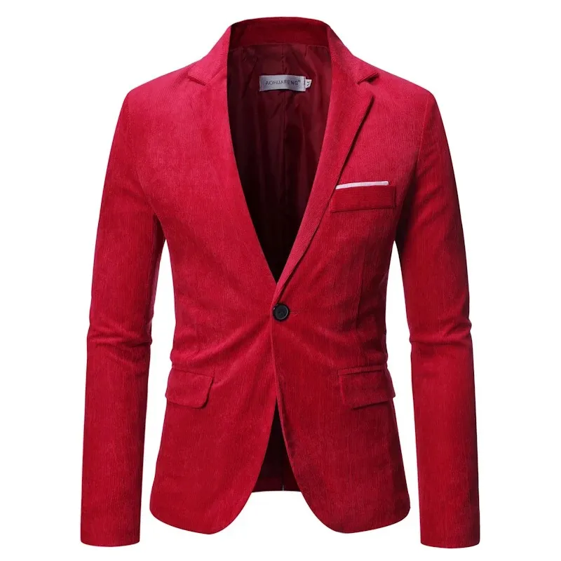 Men's Casual Corduroy Slim Fit Single-Button Blazer | Ideal for All Seasons