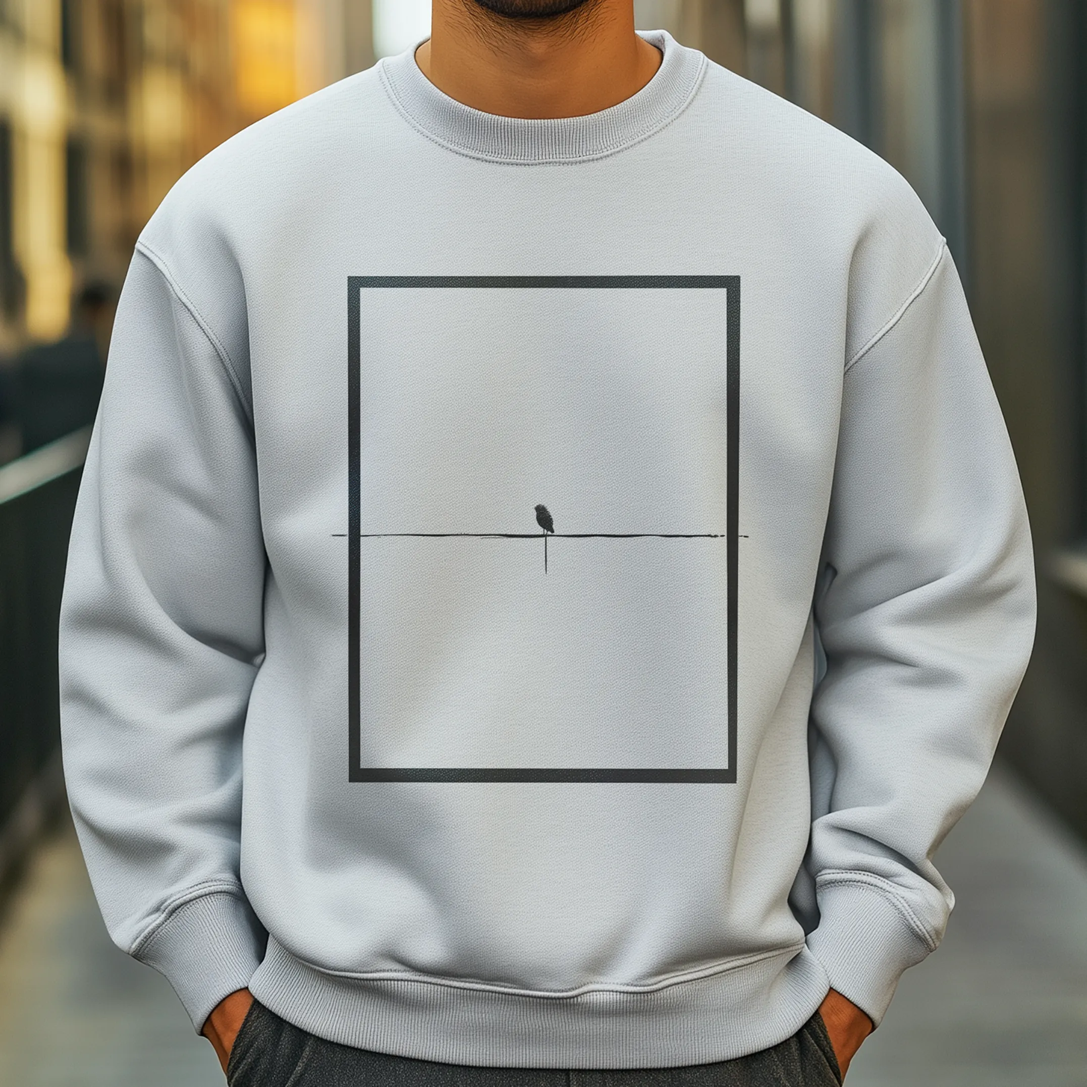 Minimalistic Framed Nature Graphic Sweatshirt