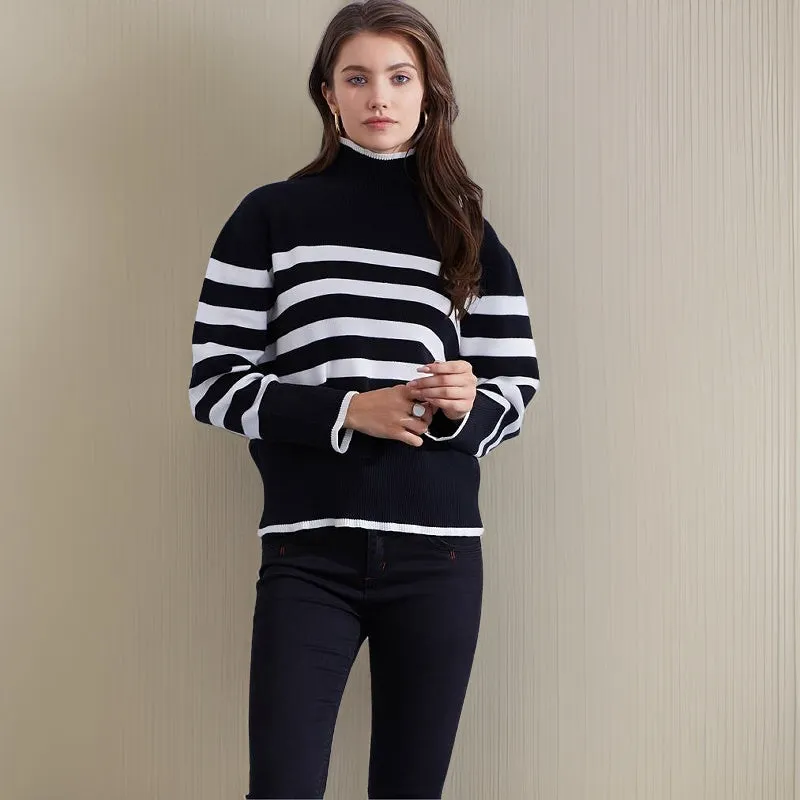 Mira - Striped Turtleneck Sweater