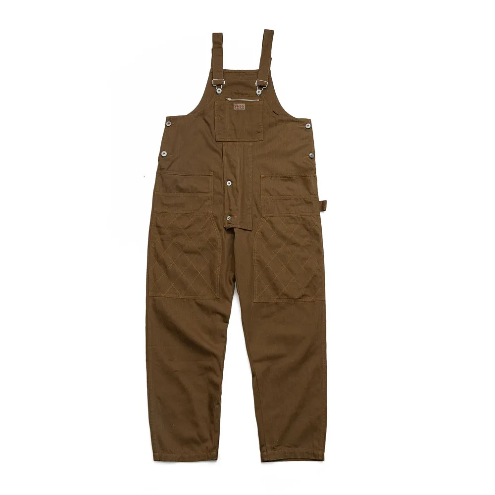 Multi Pocket Bib Overalls Safari Style Cargo Pants Baggy Work Trousers