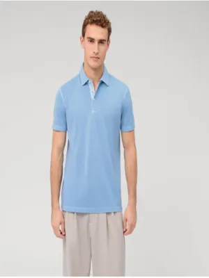 OLYMP® Yarn Dyed Modern Fit Polo/Light Blue - New SS24