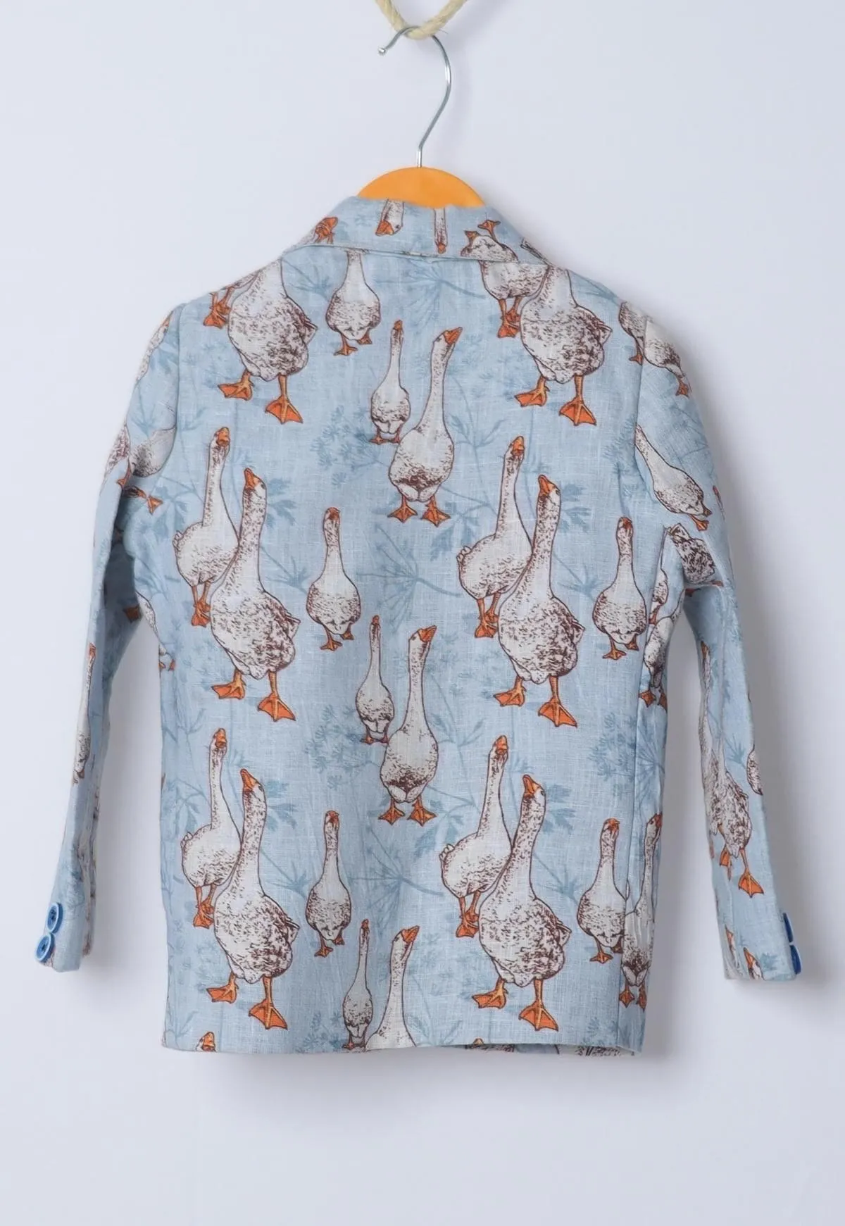 Pre-Order: Goose Printed Pure Linen Blazer Only