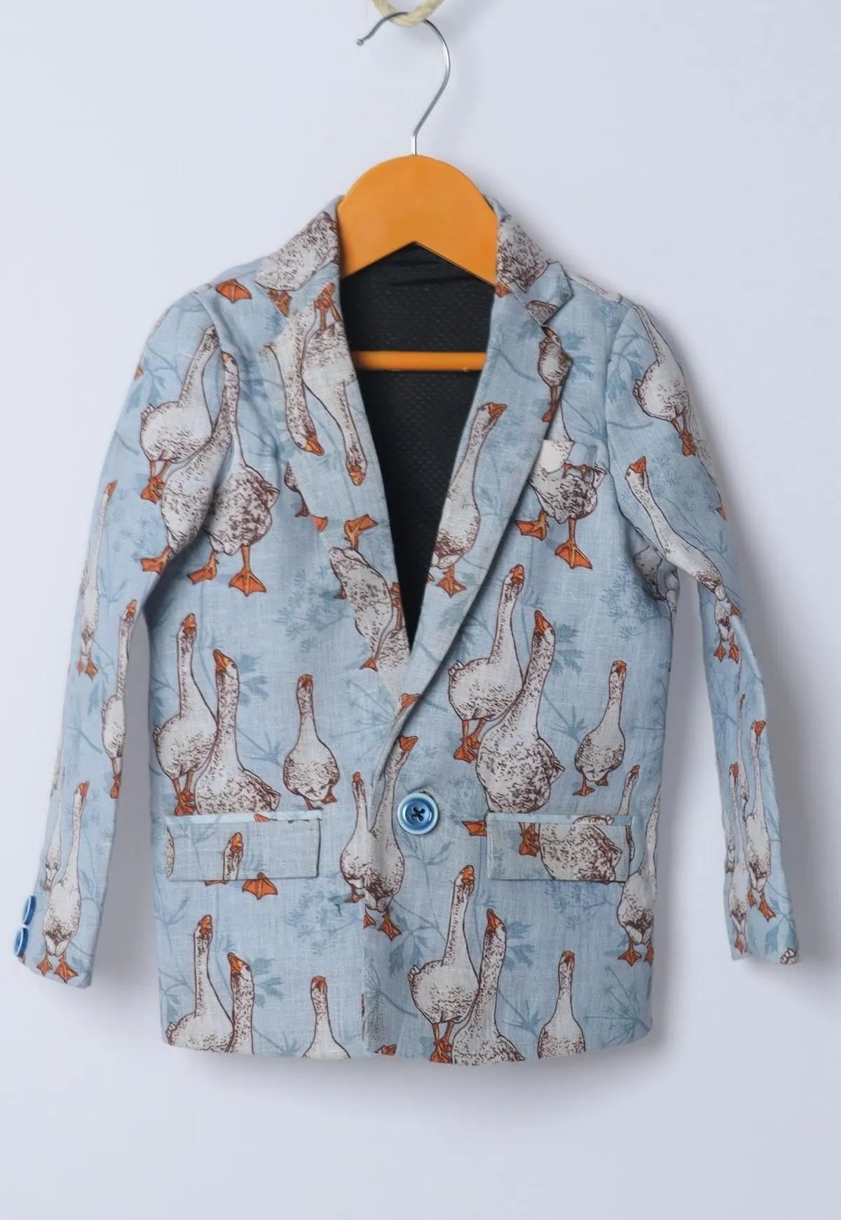 Pre-Order: Goose Printed Pure Linen Blazer Only