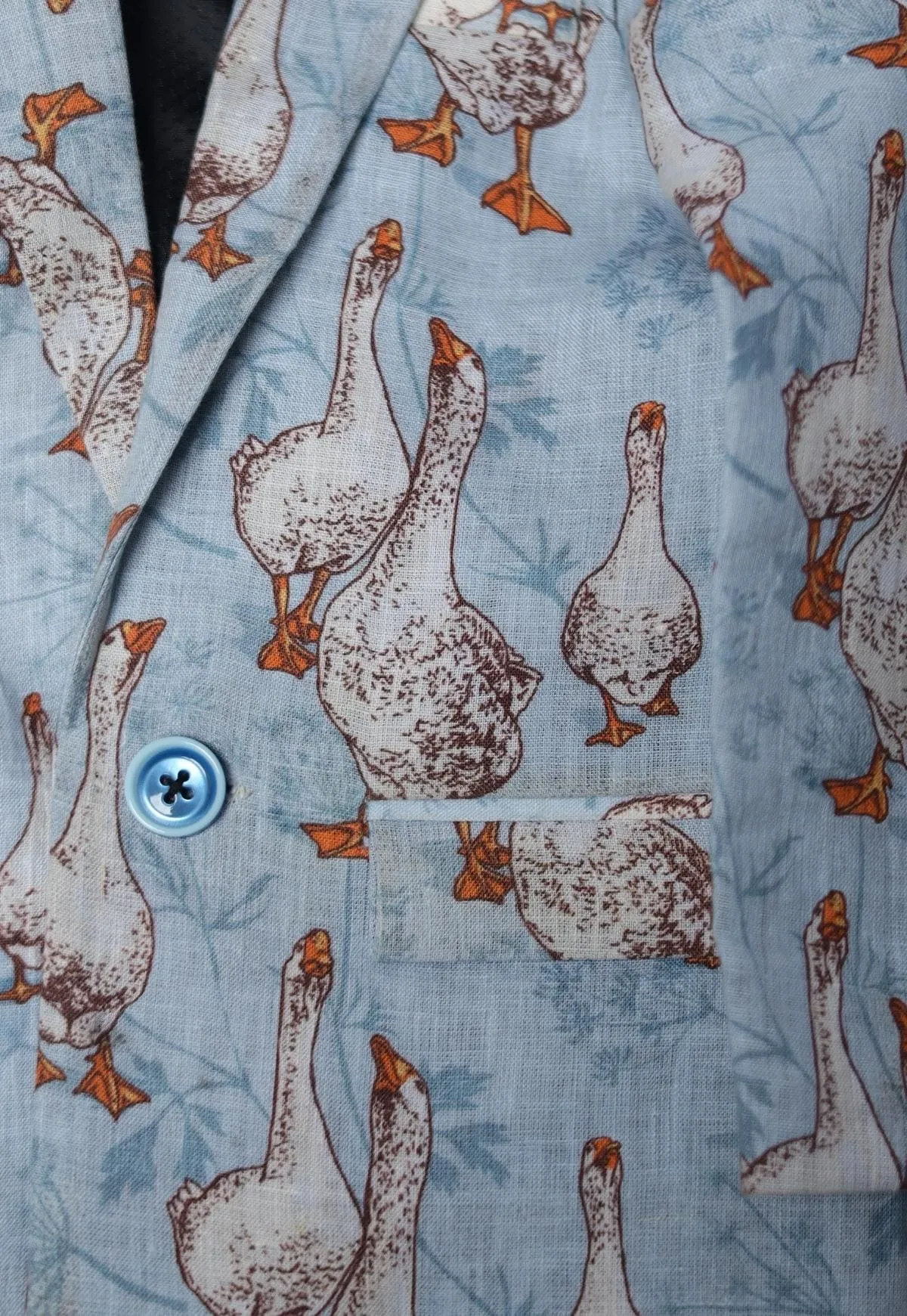 Pre-Order: Goose Printed Pure Linen Blazer Only