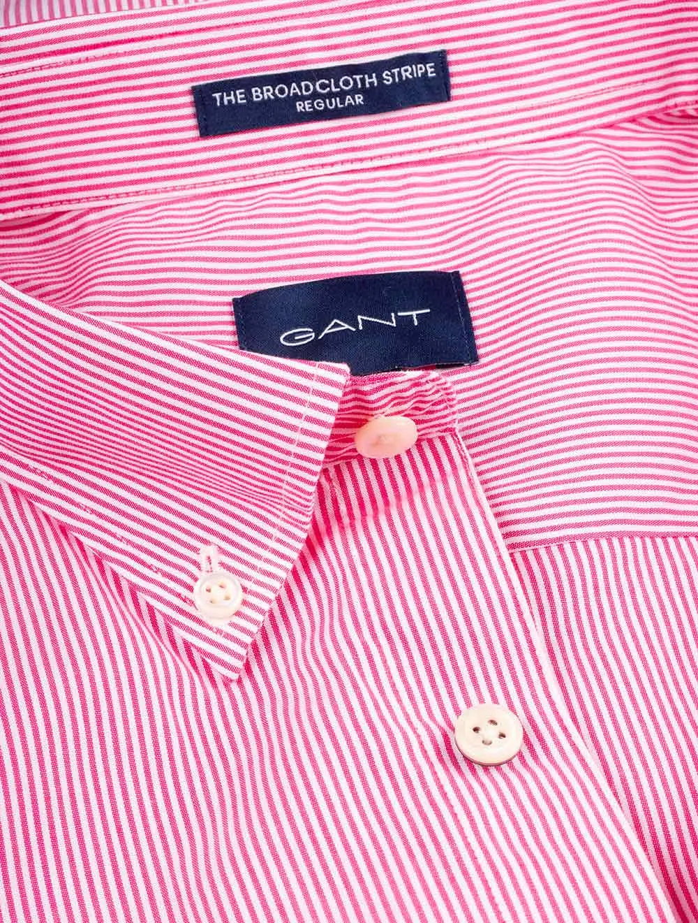 Regular Fit Banker Stripe Broadcloth Shirt Cabaret Pink