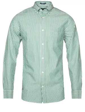 Regular Fit Stripe Broadcloth Shirt Lavish Green