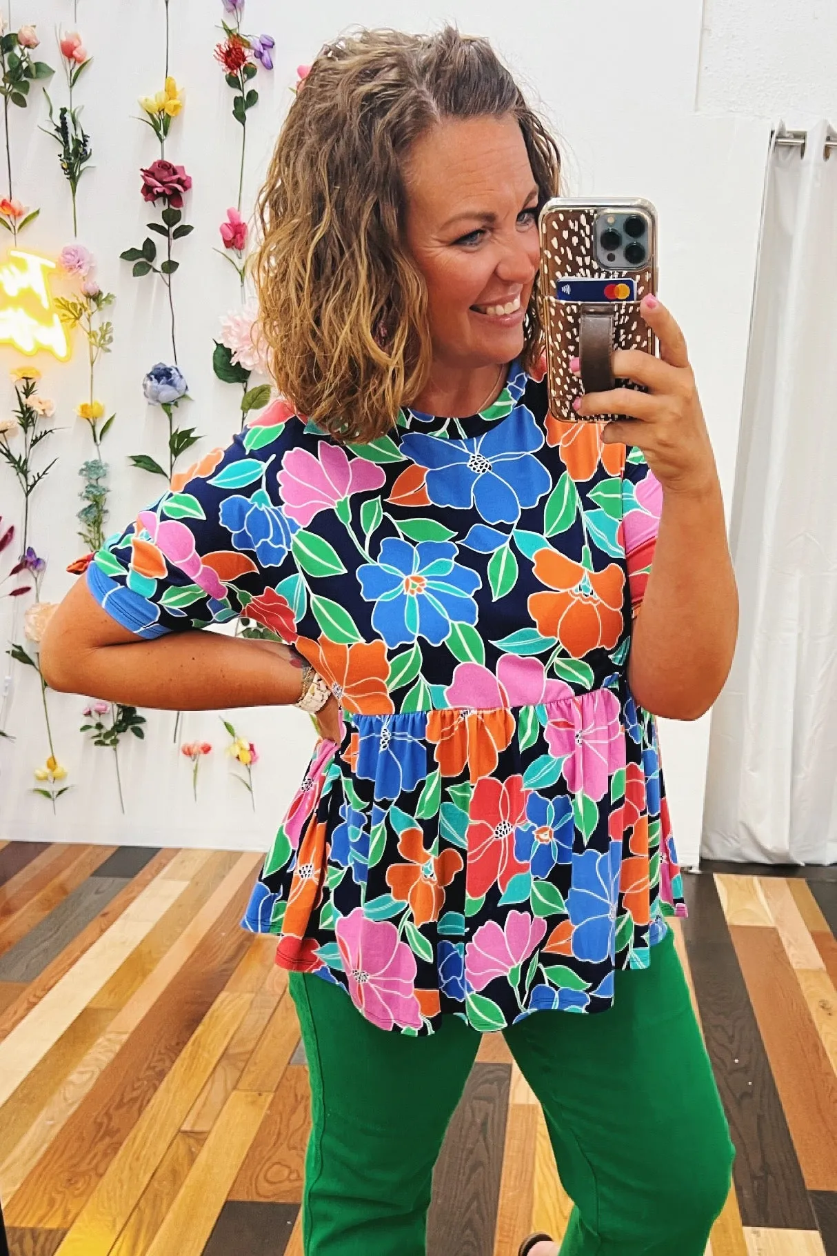 Rosemary Peplum Oversized Floral Top