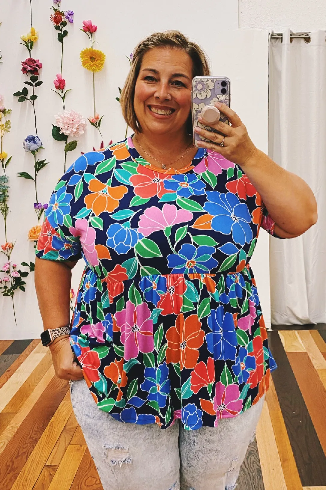 Rosemary Peplum Oversized Floral Top