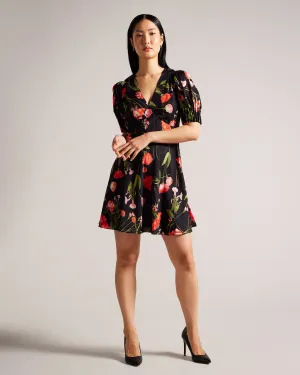 Sienno Mini Puff Sleeve Tea Dress