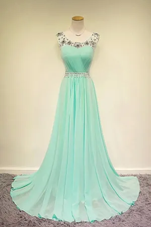 Simple Chiffon Long Modest For Teens Elegant Prom Dresses