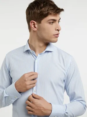 Slim Fit Non-Iron stripes Formal Shirt