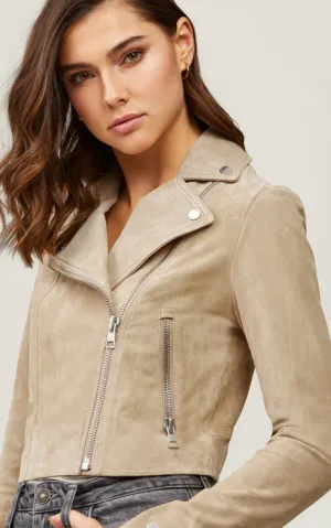 Soia & Kyo - Elaine Cropped Suede Jacket in Almond