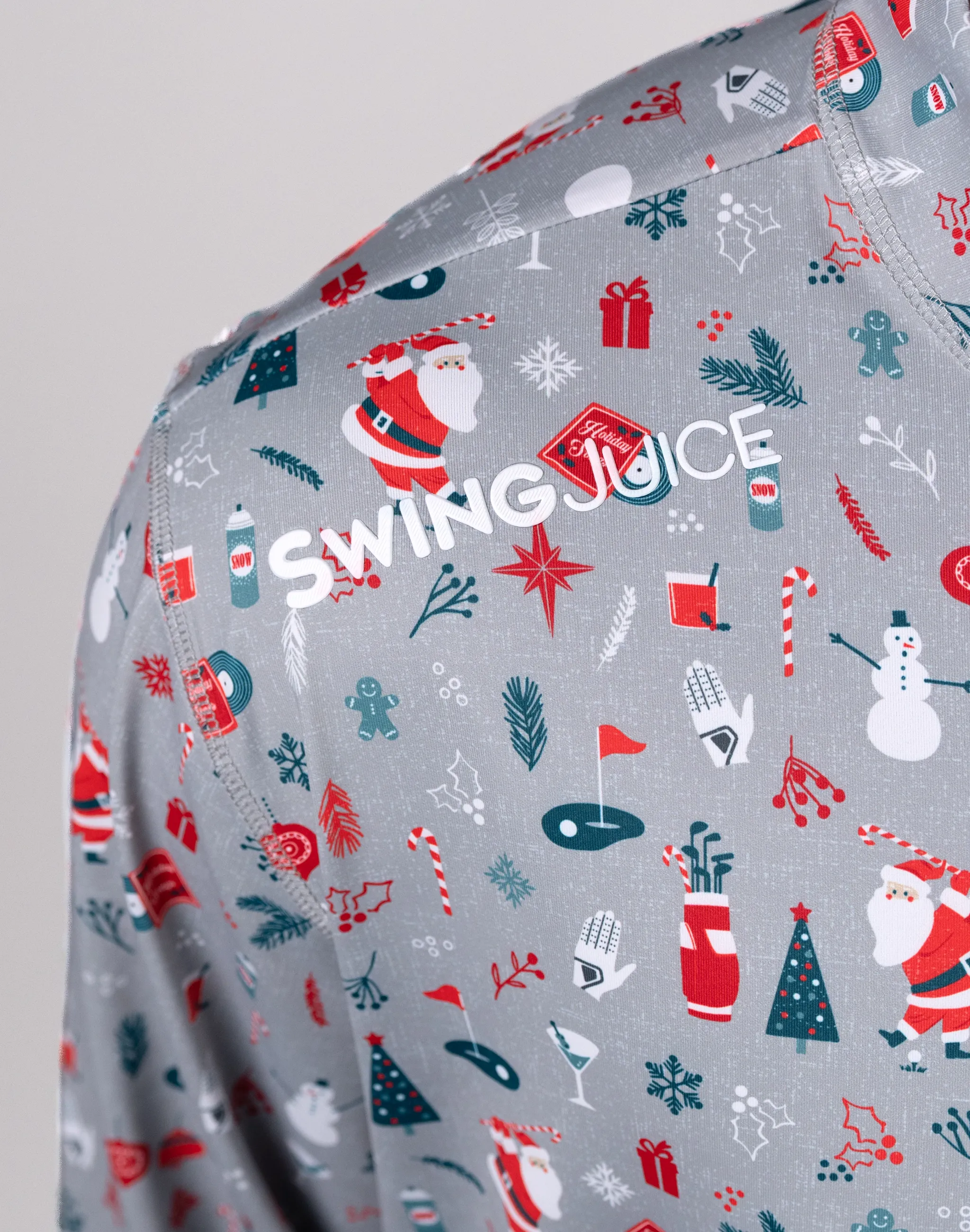 SwingJuice Golf Swingin' Retro Santa Men's Quarter Zip