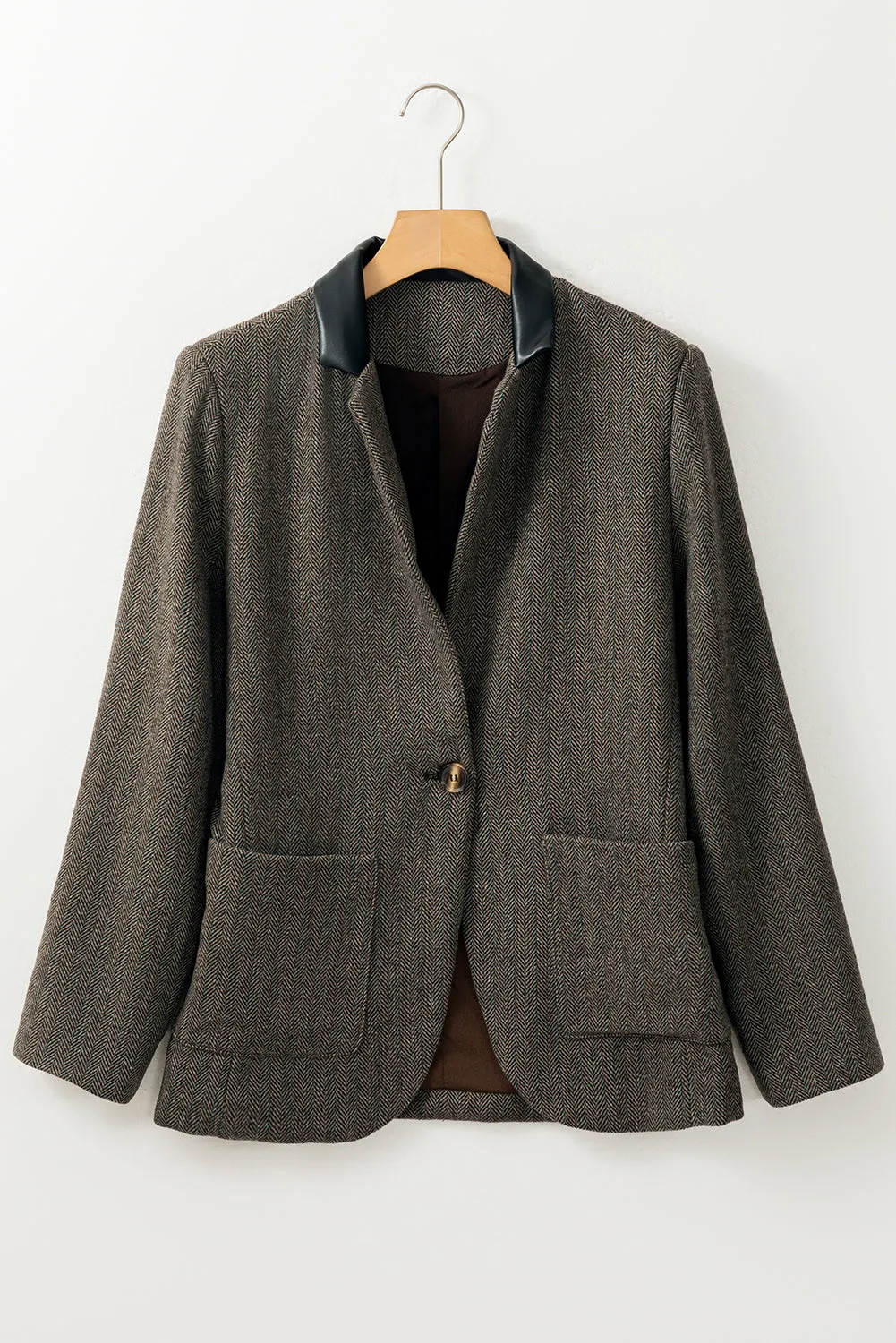 Twilled Single Breasted Lapel Blazer